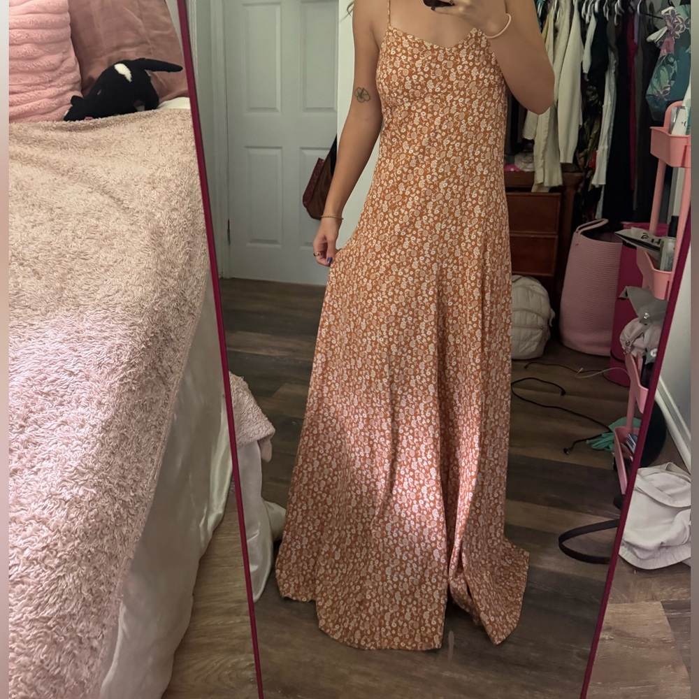 Millibon Floral Peach Maxi Dress